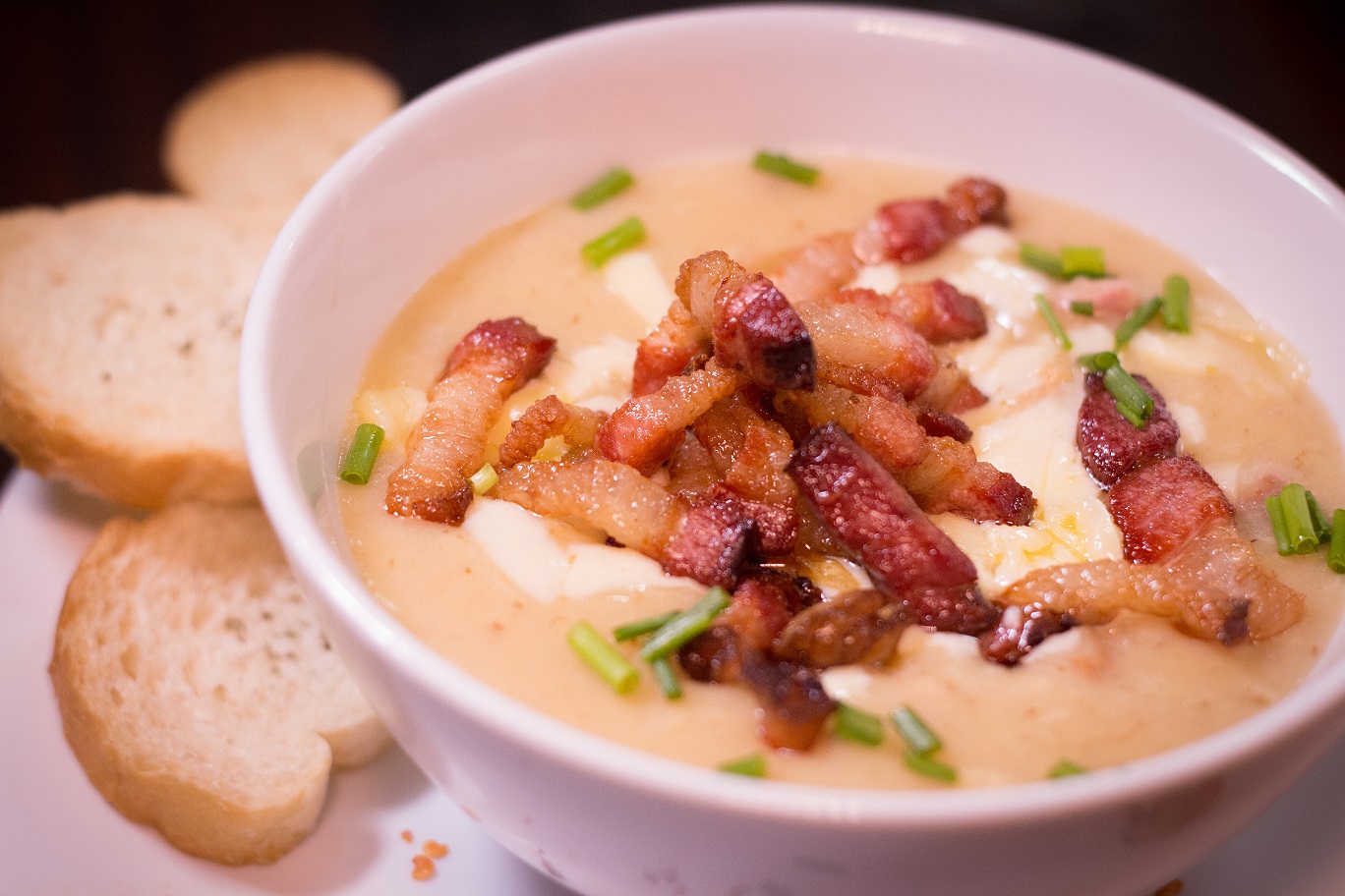 Caldo de batatas com bacon e palmito do Batatudinha para o 2º Festival de Sopas da Ca'dore Comida Descomplicada